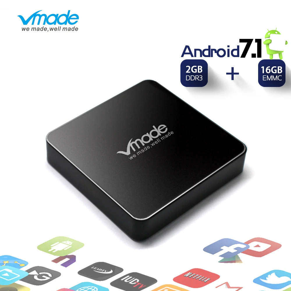 Vmade V96 MAX Plus Android 7,1 Мини ТВ-бокс Amlogic S905W 2 Гб 16 Гб четырехъядерный Смарт IPTV wifi 4 K медиа-проигрыватель Google Set top Box