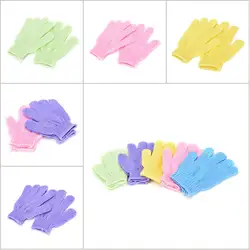 1 пара перчатки для душа и ванной Отшелушивающий уход за кожей спа массаж скраб для тела щетка для чистки 9 цветов (случайный цвет)
