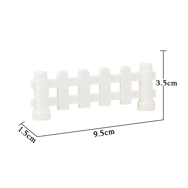 Строительные блоки больших частиц, аксессуары, совместимы с Duplos farm, сборные кирпичи, забор, дерево, пень, трава, цветок, фигурка, игрушки, подарок - Цвет: white Square fence