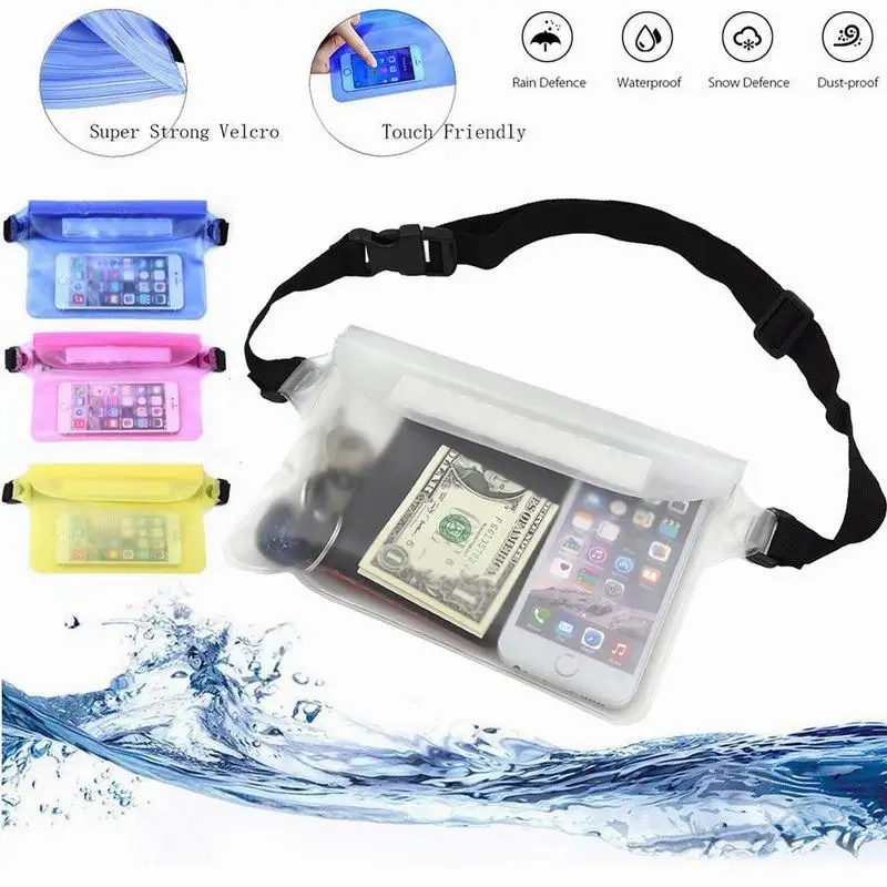 

YISHANGOU Waterproof Pouch For iPhone X 10 8 7 6 6S Plus Fanny Pack Waist Strap Underwater Swimming Phone Pouchs Strip Belt Bag