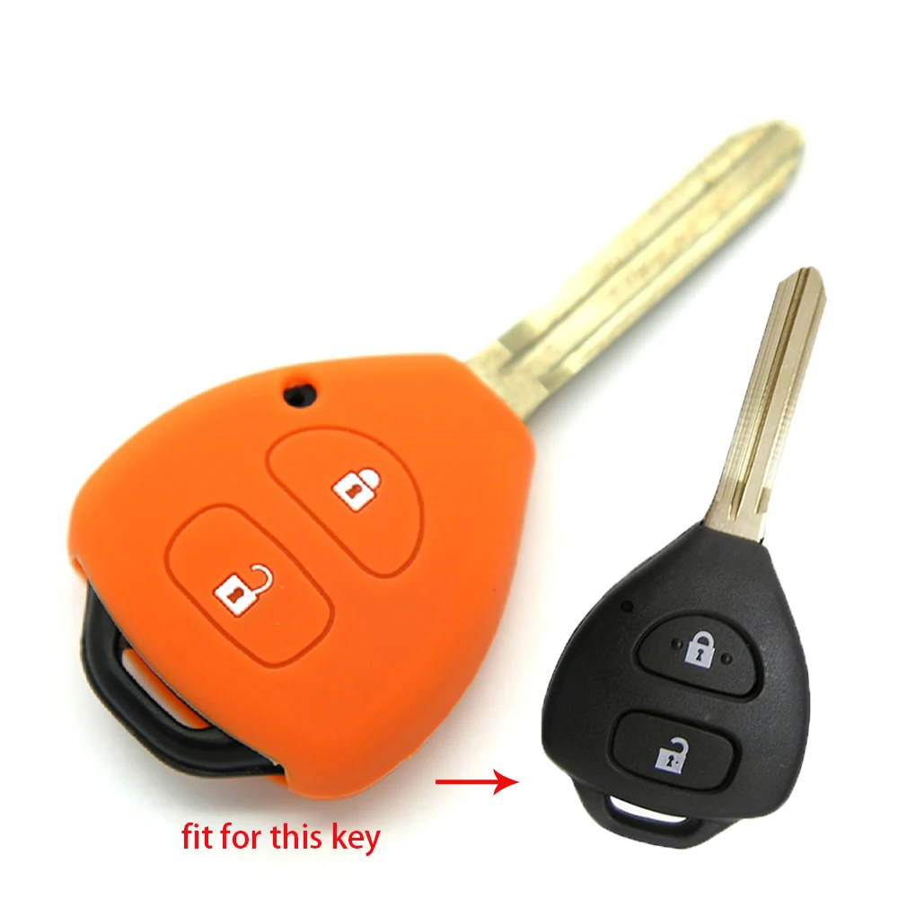 2 кнопки дистанционного ключа автомобиля силикона Fob чехол для Toyota Camry Yaris RAV4 HiLux