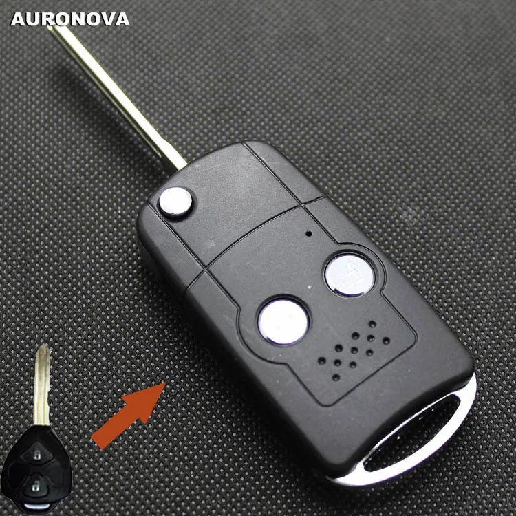 

AURONOVA New Upgrade Flip Folding Key Shell for JAC J6 2 Buttons Replace Remote Car Key Case