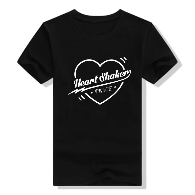 

Fashion Korean Harajuku Clothes 2018 New TWICE Heart Shaker Kpop Tops Cotton Cardigan Women Tshirt Short Sleeve Camisas Feminina