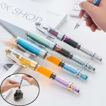 Nuovo 2021 penna stilografica pistone trasparente oro/argento Clip pennino Fine 0.5mm ala cantata 3008 penna stilografica