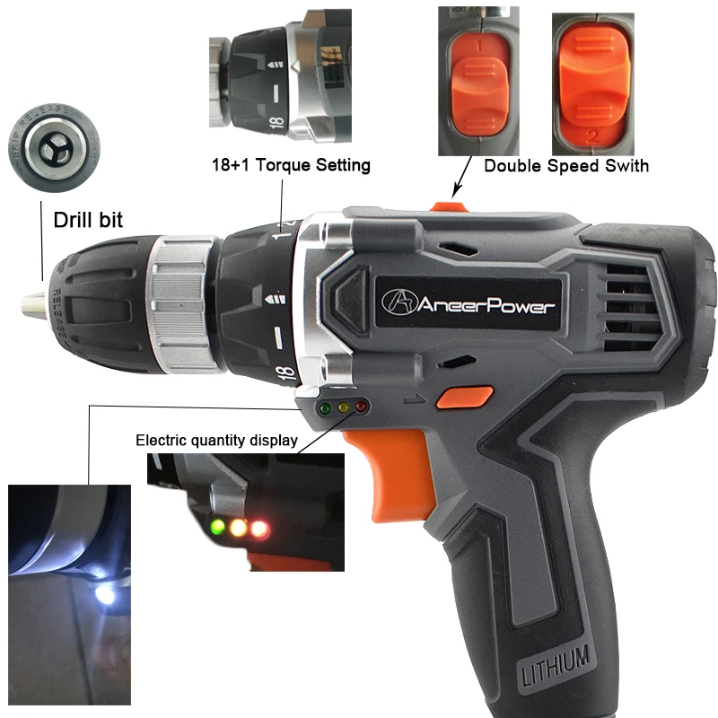 25V Cordless Screwdriver Electric Drill Tool Mini