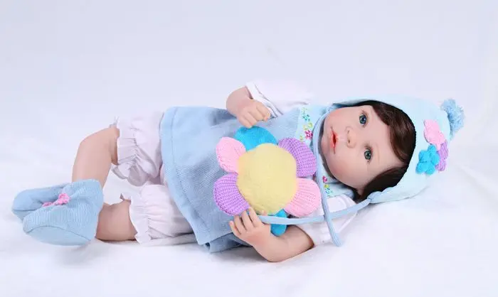 

48cm soft Silicone Reborn Girl Baby Doll Toys cute Princess Toddler Babies Dolls Birthday Gift toy DOLLMAI high quality Doll