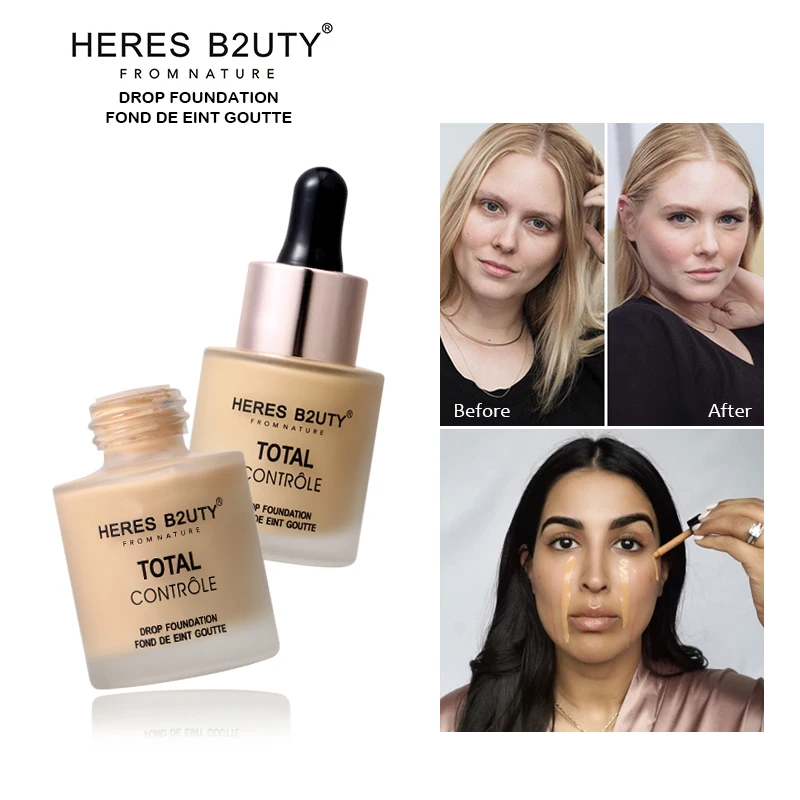 

HERES B2UTY Total Face Foundation Cream Moisturizer Waterproof foundation Base Matte Long Wear Oil Control Liquid Foundation