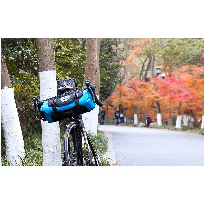 Perfect ROSWHEEL Full Waterproof 7L Bicycle Front Bag MTB Cycling Baskets Packing Pannier Bike Accessories Handlebar Bag 3