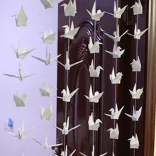 6Set 15cm Handmade White Origami Crane Banners For Wedding Decoration Paper Crane Party Banners Birthday Diy Party Decorations