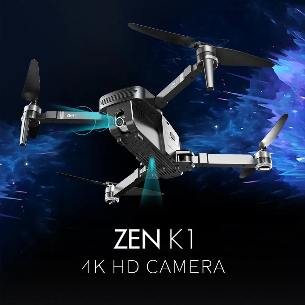 Visuo ZEN K1 GPS RC Drone with 50 Times Zoom 4K Wide-Angle HD Dual Camera 5G Wifi FPV Brushless Mot