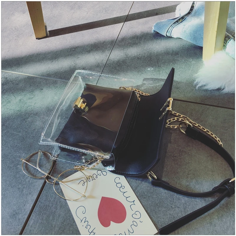 Elimetis Women Crossbody Transparent Bags For women 2018 with Phone Bag Case Summer Messenger Bag Small Shoulder Bag Transparent (15)