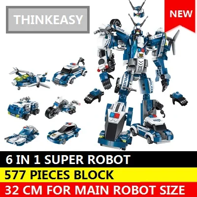 ThinkEasy 6 шт./компл. машины-роботы Трансформеры премьер Bruticus игрушки; фигурки героев блок игрушки для детей подарки на день рождения