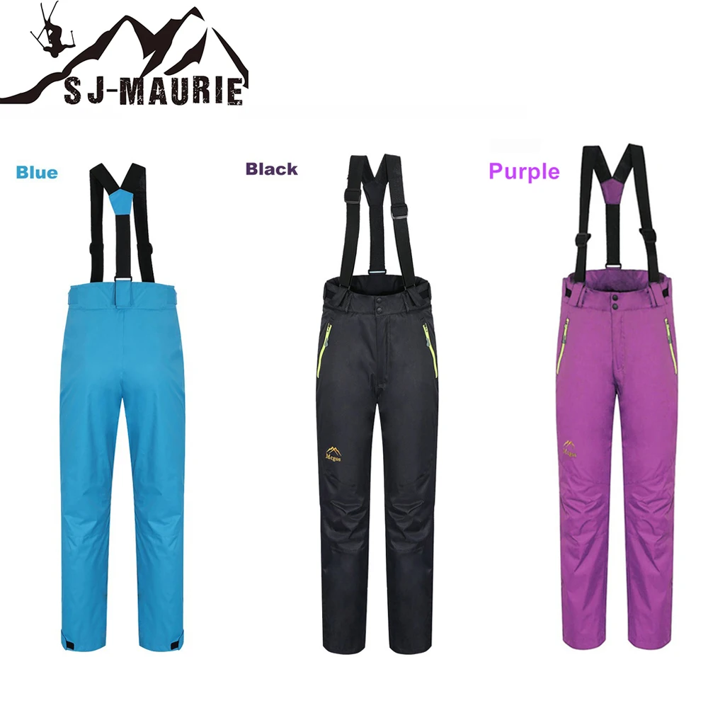 

2018 Winter Pants Outdoor Snow Skiing Bib Pants Trousers Detachable Suspenders Clothing Solid Snowboard Pants Snow Pants Women