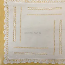 Модные женские носовые платки 4 шт./лот белый хлопок Дамские платки 15x1" Элегантные Вышитые крючком кружевные края для невесты