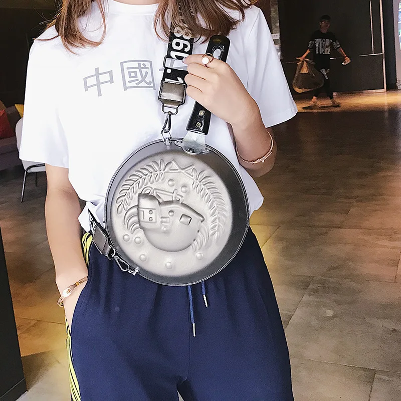 

Funny Saucepan Shaped Messenger Bags Women Harajuku 3D Pan Handbags Ladies Girls Shoulder Crossbody Bag Brands PU Leather Purses
