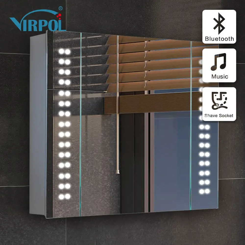 60x65cm illuminated bathroom mirror cabinet 03 with sensor and