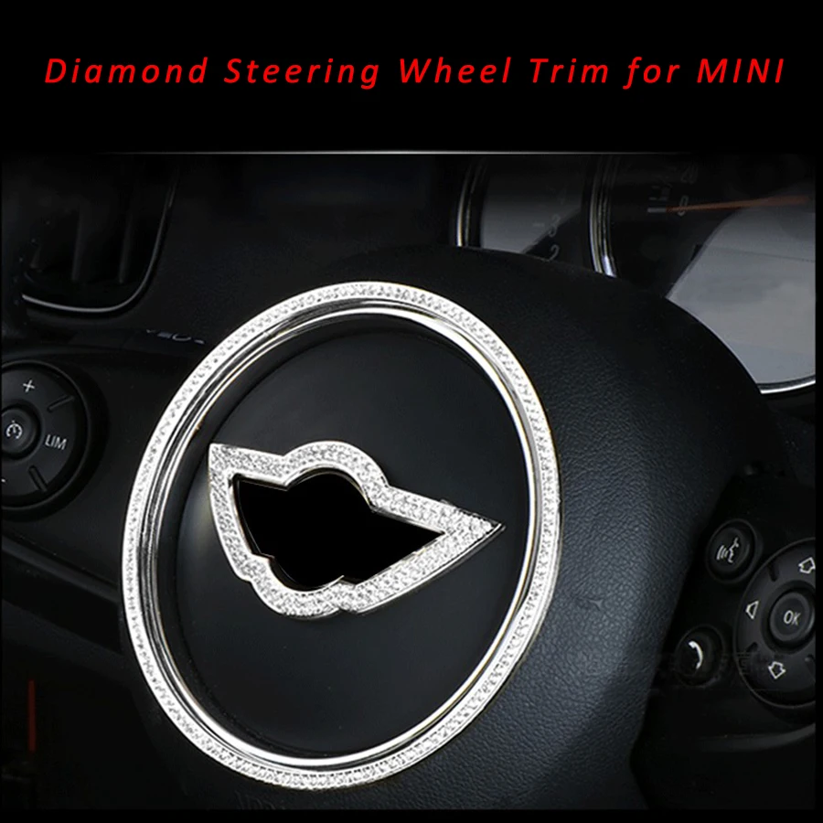 

Car Styling Diamond Steering Wheel Wing Emblem Badge Decal Trim for MINI Cooper One Countryman R54 F55 F56 F60 R55 R56 R60 R61