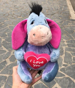 

1 piece 30cm Eeyore donkey with Love heart Plush Toys animal Doll For kids Gifts birthday girlfrend toys