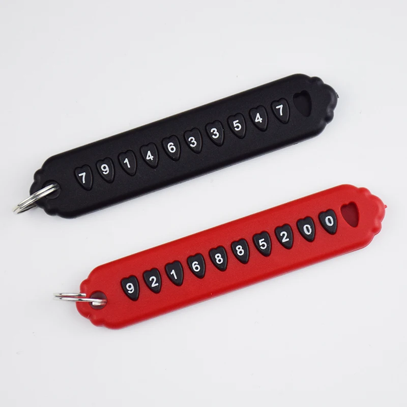 

Anti-lost Phone Number Plate Car Keychain Pendant Auto Vehicle Phone Number Card Keyring Key Chain Fob Car Interior Dropshipping