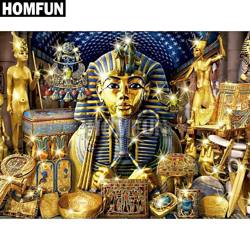 

HOMFUN Diy 5d Diamond Painting "Treasures of Egypt" Cross Stitch Square Round Diamond Embroidery Handwork Rhinestone Art A00016