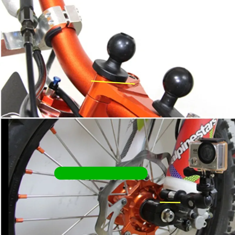 Camera Support Easy Install Hollowed Out Ball Head Mount Phone Holder Practical DIY Fork Stem Base Motorcycle Rubber Bicycle