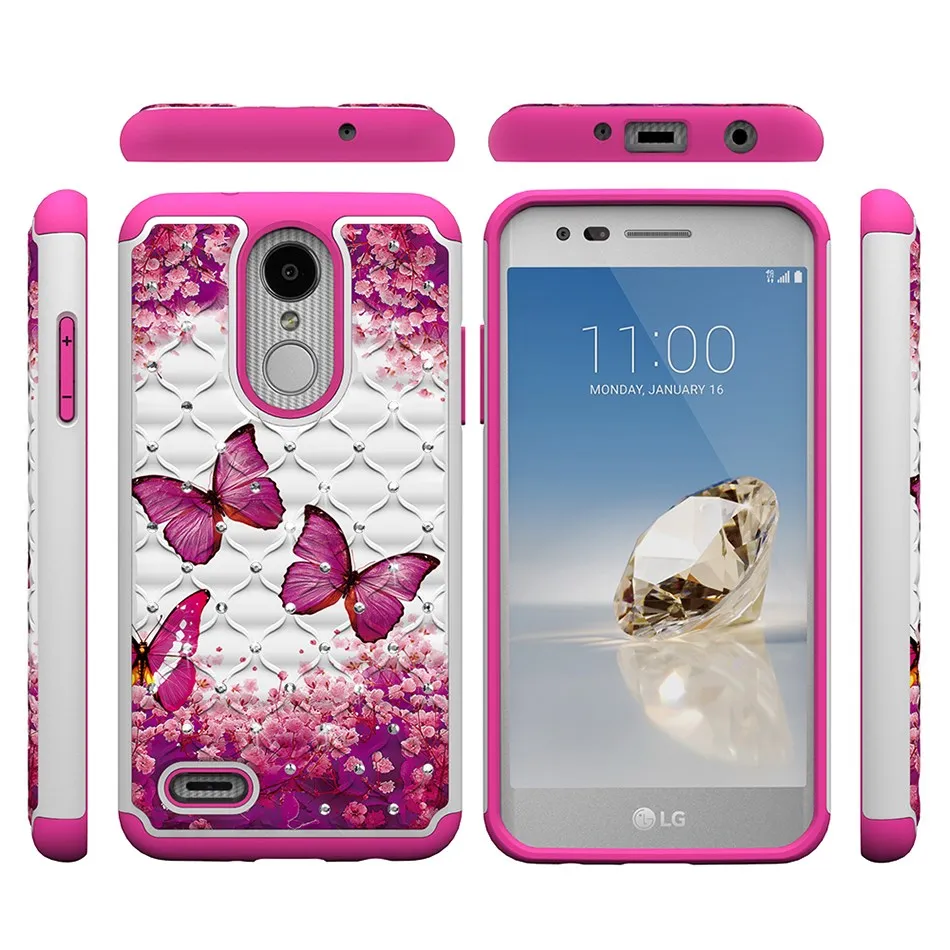 Силиконовый чехол Bling Rhineston для LG V40 G7 ThinQ Q7 Plus K8 K9 K10 K11 2018 Stylo 4 Q Stylus Q8 из ТПУ с