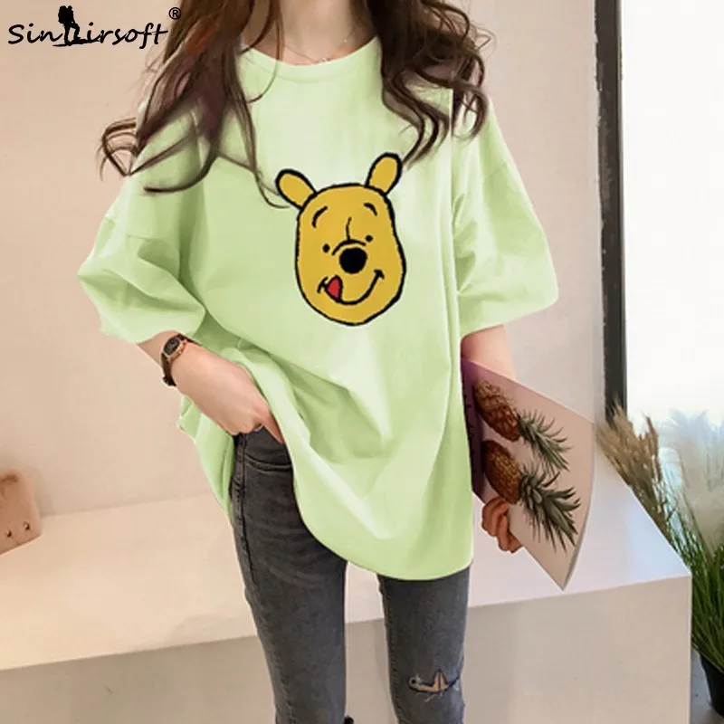 

2019 Free Shipping Summer Girls Loose T-shirt Fashion Large Size T-shirt Brand Long T-shirt Printing Short-sleeved Hot