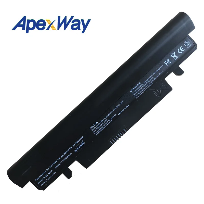 Черный аккумулятор ApexWay для ноутбука SamSung N143 N145P N148 N150 N250 N260 фотосессия|laptop battery for