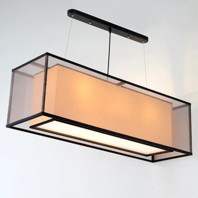 2 Layer Lampshade Fabric Lamp Hanging Light Fixture Led Optional 2 Layer Lampshade Fabric Lamp Hanging Light Fixture Led Optional Square Textile Pendant