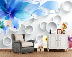 Современные цветок круг пользовательские 3d росписи обоев papel де parede, гостиная диван ТВ wall спальня кухня обои home decor