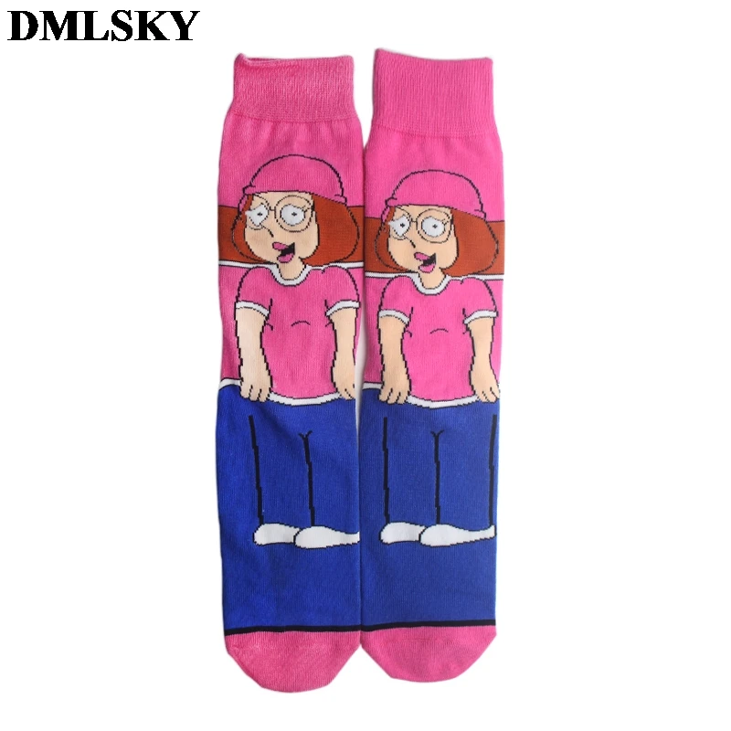 DMLSKY забавные Женские носочки мужские модные хлопковые носки с 3D принтом носки с героями мультфильмов новинка носки M3724 - Цвет: 2