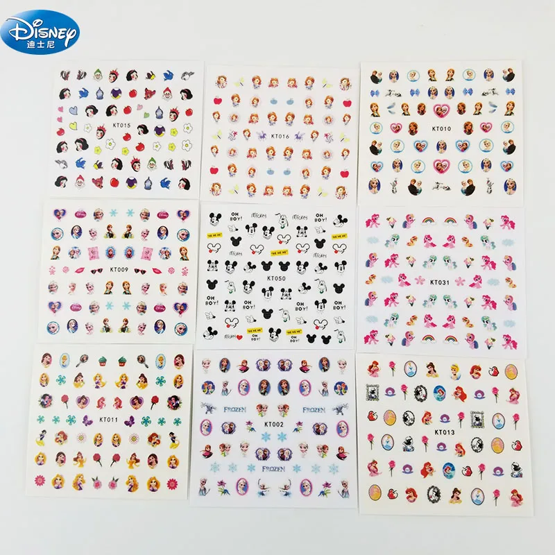 Dessin animé Mickey Minnie ongles autocollants jouet Disney congelé Elsa princesse filles neige autocollant maquillage jouet Art décorations filles cadeau