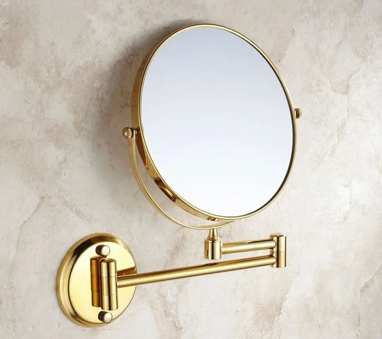 Зеркала для ванной 8 дюймов двойные Золотые Зеркала 1x3 Лупа медная Косметическая ванная комната двухстороннее настенное зеркало для макияжа 1308A