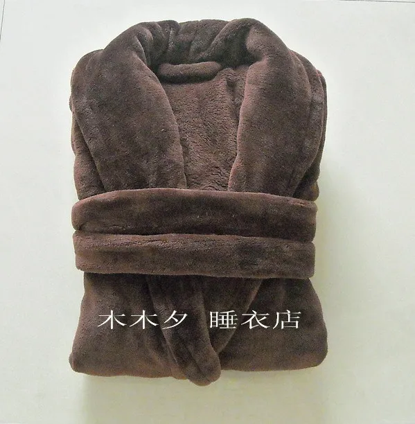 

Coffee super soft coral fleece robe sleepwear bathrobe bathrobes male Women lounge chromophous ,Free shipping