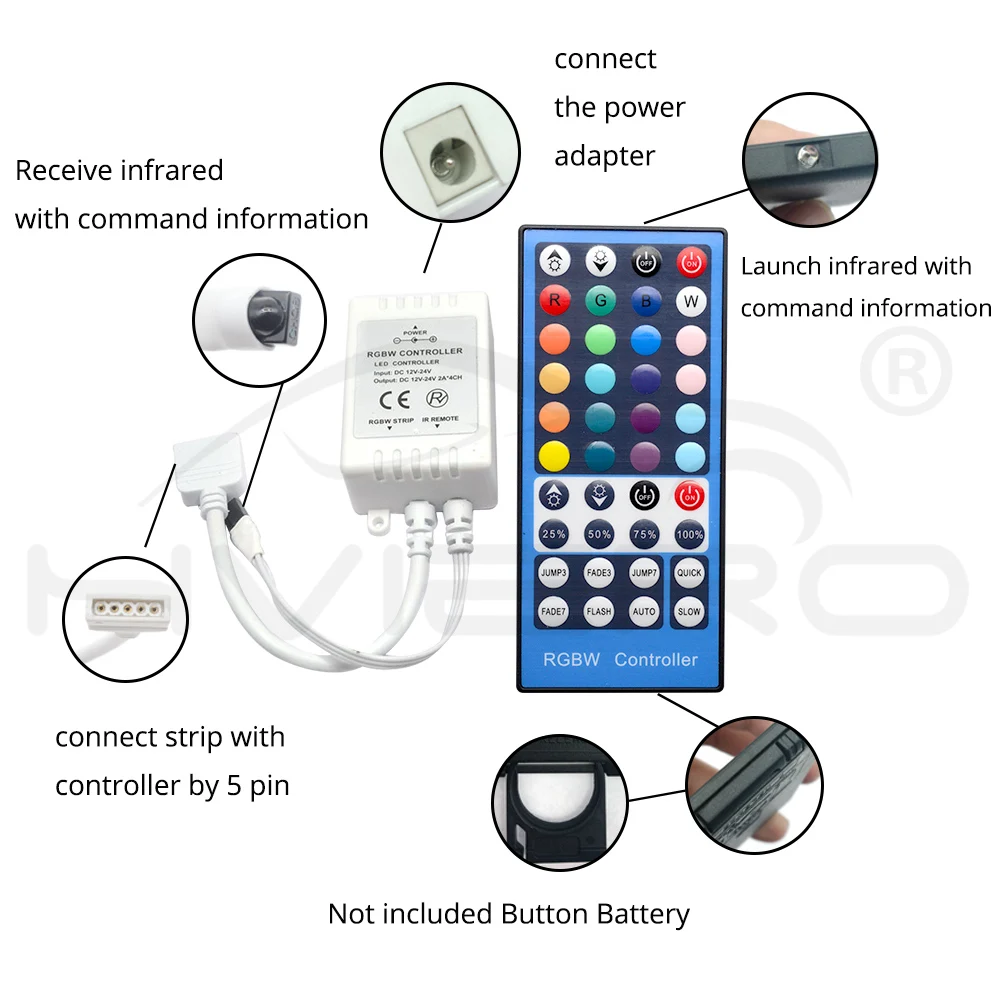 DC 12 V-24 V светодиодный 40key RGBW контроллер rgbww диммер 40-кнопочный пульт дистанционного управления контроллер для 5050 3528 2835 3014 SMD Светодиодные ленты светильник