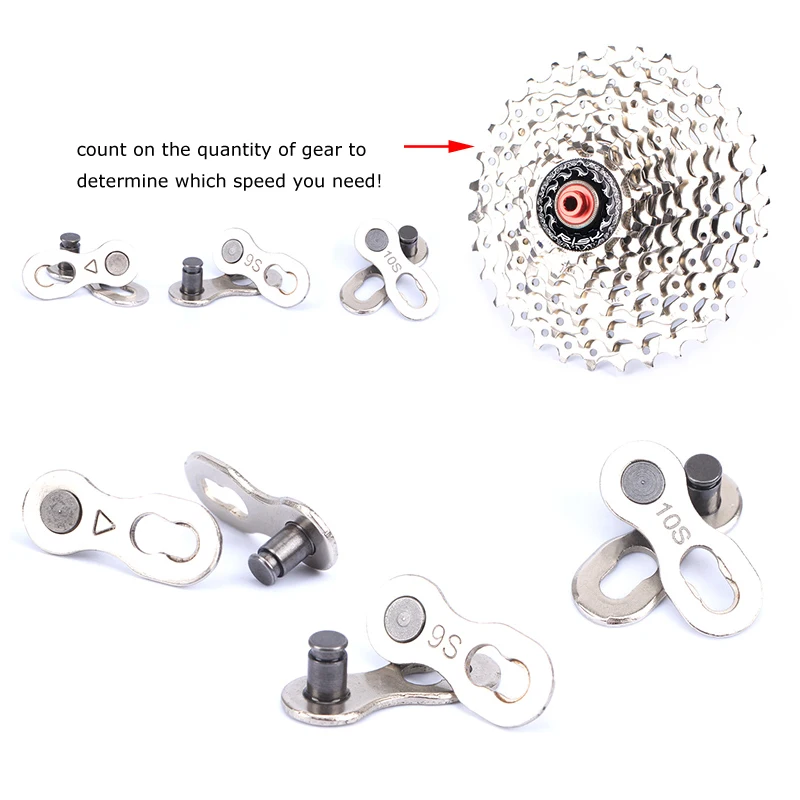 Flash Deal 10 Pair Mountain Bicycle Bike Chain Missing Quick Connector Connecting Master Link for 6 7 8 9 10 Speed Shimano Compagnolo 5