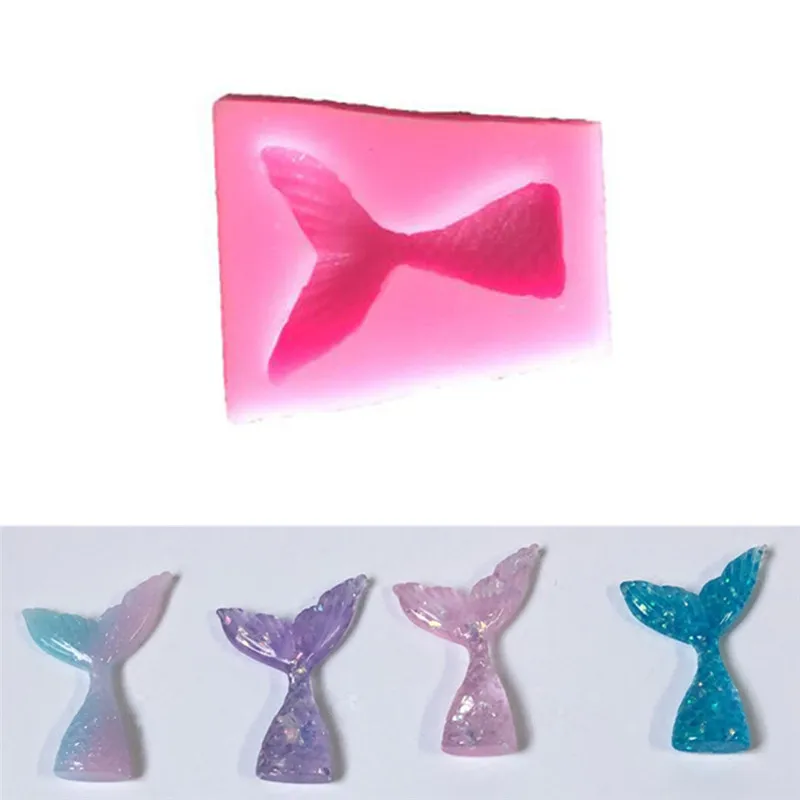

New Mermaid Tail Silicone Mold Cookie Biscuits Fondant Cake Molds Candy Chocolate Pudding Mould Kitchen Cake Baking Tools H043
