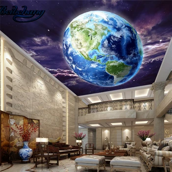 

beibehang Custom wall murals cosmic earth ceiling roof wallpaper 3d living room television background photo wallpaper
