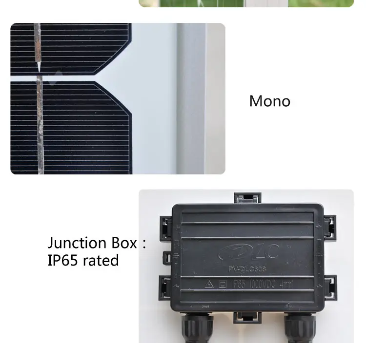 Tuv impermeável monocrystalline panneau solaire 24v 200w