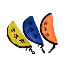 Pet Dog Cat Складная Походная кормушка для еды и воды миска блюдо из ткани Оксфорд кормушка для собак(случайный цвет