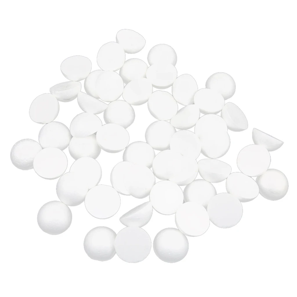 Pack of 10 5cm White Modelling Craft Polystyrene Foam Balls Hemispheres Party Decoration Supplies DIY Craft
