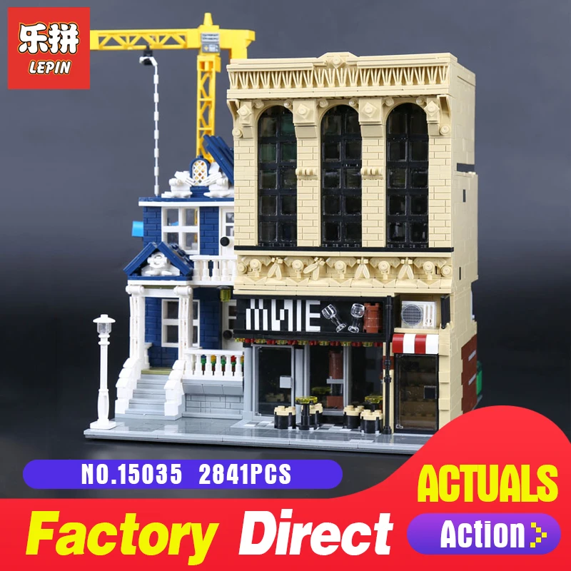 

Lepin 15035 2841Pcs Genuine Creative Streetsight LegoINGl The Bars and Financial Companies Set Building Blocks Bricks Toys Model