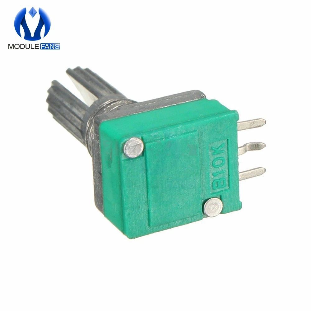 10 Pezzi Potenziometri RK097N B10K Ohm - Lineari, 3 Pin, Con Manopole E Dado - Foto 7