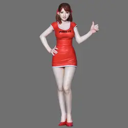 1/24 Модель Смола комплекты девушка в красном неокрашенный и в разобранном виде Бесплатная доставка R47G