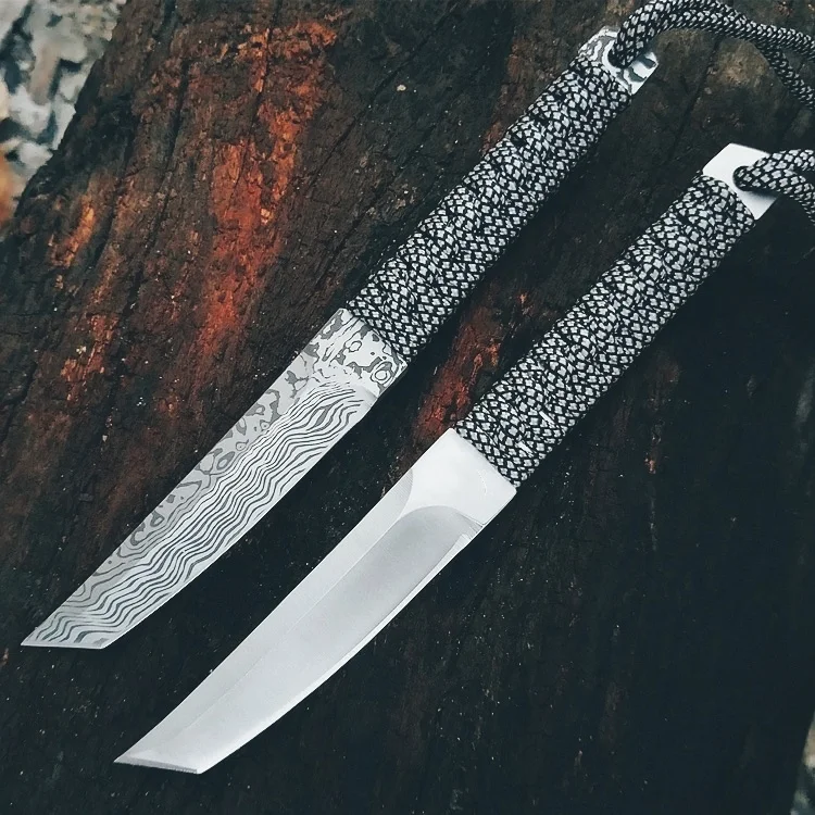 

8.5''Survival Tactical Knife Fixed Blade Damascus Pattern Straight Knives wilderness self defense Camping Hunting Fishing Knifes