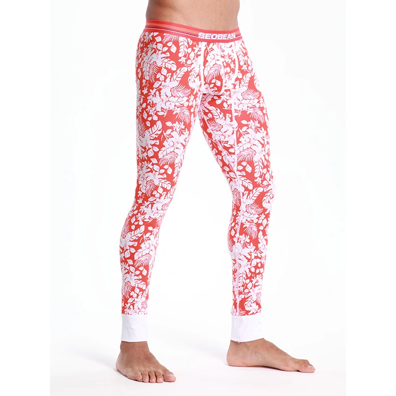 

2015New men's long johns tight sexy themal leging low-waist male chinese style print long johns 3 colors size S/M/L/XL/XXL