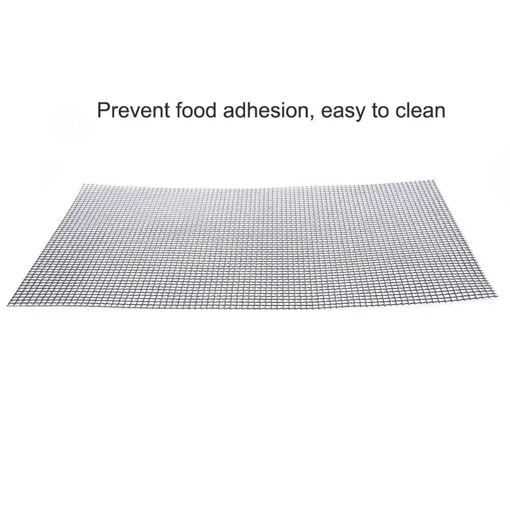 Non-stick Barbecue Grilling Mats High Security Grid Shape BBQ Mat with Heat Resistance 30x40x0.2cm For Outdoor Activities