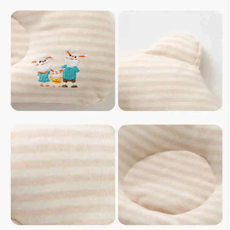 Newborn Baby Breathable Pillow Prevent Anti Roll Flat Head Cushion Pillows Hc 