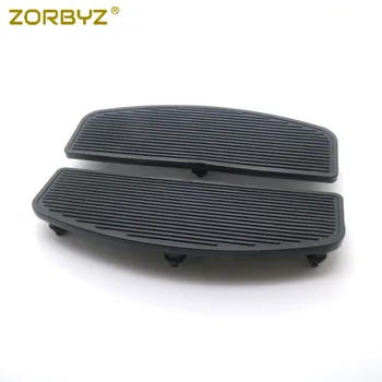 

ZORBYZ Black Motorcycle Front Rubber Rider Insert Footboards Footpeg Footrest Pad FIt For Harley