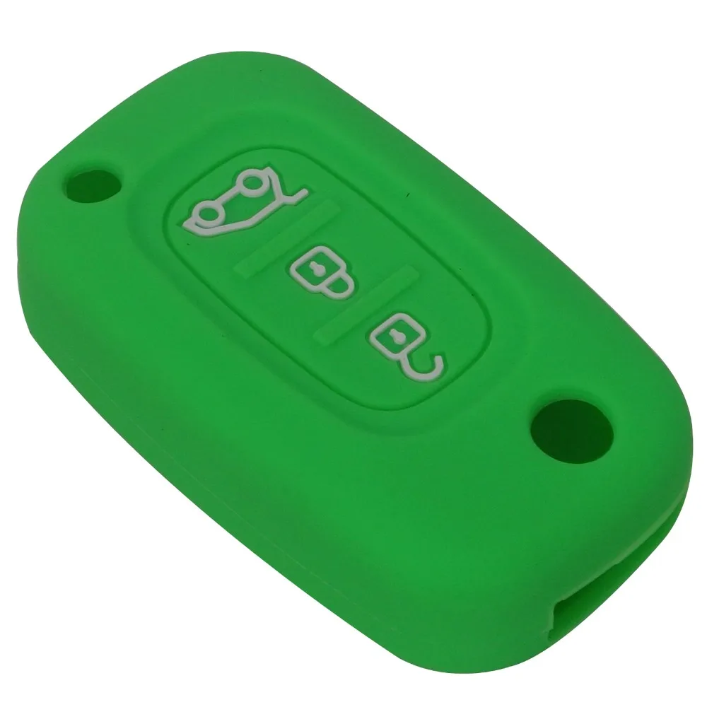 Keyforkess Cover chiave in Silicone per auto per Lada Renault Twingo Clio Master Kango fit Benz Smart Remote Flip Key Case Protector 3BTN 10 1DSwarehouse8640
